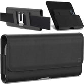 Holster For Motorola Moto G Power/G Play/Moto G 5G/ G Pure/Moto One 5G Plus/ G05 G15 E15 G100 Cell Phone Case Belt Clip Magnetic Close Carrying Leather Pouch (Fits With Otterbox Or Case On)