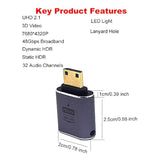 2 Pack 8K Uhd Mini Hdmi Adapter, 48Gbps 3D Mini Hdmi 2.1 Version Converter, Mi