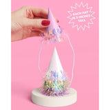 Iridescent Foil Mini Party Hats, 10 Pcs. | Cute Birthday Decorations, Bachelorette Hair Accessory, Kids Bday Outfit, Fun Dinner Celebration Decor