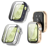 Smartwatch Case Compatible For Huawei Watch Fit 3 Screen Protector, Pc Hard Ultra Bright Tempered Glass One Piece Full Screen Protective Cases (Pack Of 3)