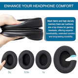 Replacement Ear Pads For Sennheiser Hd202 / Hd202Ii / Hd202S / Hd203 / Hd212 / Hd212-Pro / Hd437 / Hd447 / Hd457 / Hd477 / Hd497 / Eh250 Headphones, Earpads Cushions With Upgrade Memory Foam - Black