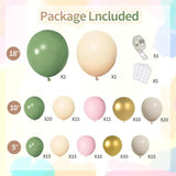 Sage Green & Pink Balloon Garland Kit – Baby Shower, Wedding, Birthday Party Décor