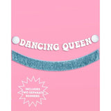 Dancing Queen Fringe Banner - Iridescent & Blue Fringe, 5 Ft. | Disco Bachelorette Decorations, 70S Backdrop, Groovy Birthday Party, Boogie Bach Backdrop