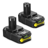 2 Pack 4.0Ah 18V Lithium Battery Replacement For Ryobi Battery One+ 18V Battery P102 P103 P104 P105 P107 P108 P109 Compatible With Ryobi 18 Volt Tools