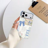 Case for iPhone 17 Pro Max - Slim Fit Anti-Scratch Phone Case for Girl Women - Christian Blue Bow God Religious (Frosted)