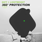AirPods 1/2 Case Cover with Cleaner Kit, Soft Skin Silicone Case Cover with Keychain, Full Protective Case for Men and Women, Compatible with AirPods 2nd 1st Generation Case, Black