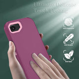 Phone Case For Iphone 16E Case With Hd Screen Protector, Heavy Duty Shockproof & Dustproof & Dropproof 3-Layer Cover Phone Case For Iphone 16E,Wineredpink