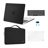 MOSISO Compatible with MacBook Pro 15 inch Case 2019 2018 2017 2016 Release A1990 A1707 with Touch Bar, Plastic Hard Shell Case&Sleeve Bag&Keyboard Cover&Webcam Cover&Screen Protector, Black
