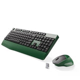 Ergonomic Keyboard And Mouse Combo With Wrist Rest, Bk Chipset, Full-Size Colorful Office Keyboard And Mouse, Power Button, Usb Receiver For Pc Laptop(Dark-Green Black)
