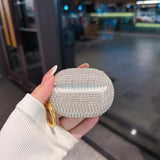 For Beats Studio Buds Wireless Bluetooth Headphones Case, Sparkling Premium Diamond Headphone Cover, Full Protection Shock And Scratch Resistant Protective Case For Women And Girls White