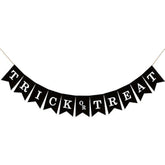 Trick or Treat Burlap Banner Black Jute Halloween Garland Mantel Wall Decor