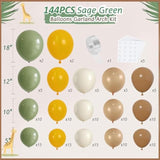 Sage Green Yellow Balloon Arch Kit, Mustard Yellow Brown Nude Tan Sand White Balloons For Teddy Bear Baby Shower Bridal Shower Safari Jungle Birthday Gender Reveal Bee Theme Party Decorations…