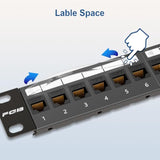 1U 24 Port Patch Panel And Cat6 Rj45 Keystone Coupler, 19" Rackmount Or Wall M