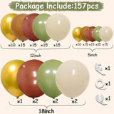 Brown & Green Balloon Arch Kit: Woodland Baby Shower Decor