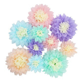 Pastel Tissue Paper Flower Baby Shower Centerpiece Living Room Wall Decor Pack Of 10