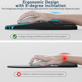 Ergonomic Mouse Pad With Wrist Rest, Mousepad Wrist Support Keyboard Wrist Rest With Comfortable Memory Foam Massage Bulge And Non-Slip Pu Base For Relief Carpal Tunnel Pain