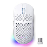 M1 Wireless Gaming Mouse, 24000Dpi, 180Hrs Battery, 16.8M Rgb, 6 Programmable Buttons, Lightweight, Tri-Mode (2.4G/Bt5.2/Usb-C) For Pc/Mac/Laptop - White
