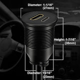 Micro Hdmi Male To Hdmi Female & Type C 3.1 Male To Female Car Flush Mount Cab