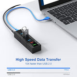 Powered Usb 3.0 Hub, 6 Ports High Speed Usb 3.0 Hub Splitter With 24W Power Ad