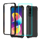 For Tcl 50 Le Case/Tcl K24/K23 Case With Screen Protector,Tcl 50 Le Phone Case Full Body Protection Front Silicone Bumper Frosted Pc Back Military Grade Shock-Absorbent Cover For Tcl K24 T434D Black