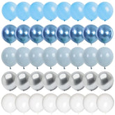 60pcs Baby Blue & Silver Balloons for Baby Shower, Baptism Winter Parties
