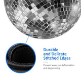 Trendy Silver Disco Ball Round Mouse Pad, Small Gaming Mousepad With Stitched Edge, Non-Slip Rubber Base Mouse Mat Office Desk Accessories For Laptop Computer Decor 7.9 X 7.9 Inch