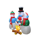5 Foot Tall Huge Christmas Inflatable Snowmen Snowman Campfire Camping Roasting Marshmallows Led Lights Outdoor Indoor H