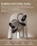 New Openfit 2+ Open-Ear Headphones, Dolby Audio Enabled, Comfortable Earbuds With Soft Ear Hooks, 48H Playtime, Ip55 Water-Resistant, Usb-C Fast Charging, Wireless Charging, Carrying Bag, Black