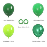 100pcs Green Balloons 12" Dark Emerald Lime Chrome Jungle Safari Party Decor