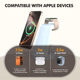 Charging Station for iPhone Charger Stand: 3 in 1 Wireless Charger for iPhone 17 16e 16 15 14 13 12 Pro Max for Watch 11-2 Series for