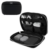 Nylon Tech Organizer Pouch - Electronics Cable Cord Organizer, Travel Case For Chargers, Power Bank, Airpods, And Accessories - Signature Black