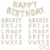 65 Pcs Cream Happy Birthday Balloons And 2 Sets A-Z Letters Foil Balloons, Beige 16 Inch Personalized Name Happy Birthday Banners For Wedding Baby Shower Anniversary Party Decorations (Cream)