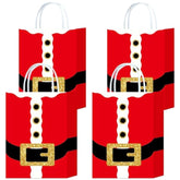12Pcs Christmas Gift Bags With Handles Xmas Party Favors Bags Small Christmas Goodie Bag Holiday Paper Bag Gift Wrapping
