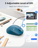 Wireless Mouse, 2.4Ghz Computer Mouse, 3 Adjustable Dpi Silent Mouse With Usb A Receiver, 3 Buttons, 24 Months Battery Life, Ergonomic Wireless Mouse For Laptop, Pc, Mac, Desktop-Blue