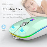 Led Wireless Mouse, G12 Slim Rechargeable Wireless Silent Mouse, 2.4G Portable