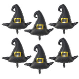 6Pcs Witch Hat Jumbo Foil Balloons - Halloween Party Decorations & Birthday Props