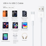 Car Carplay Cable For 15/16, Usb A To Usb C Cable Compatible For 15/16/16E/Se4, 15/16 Pro Max, 15/16 Plus, Ipad 10Th/11 Gen,Ipad Pro 12.9,Ipad Air 5Th/4Th Charger Cord,Car Charging Cable