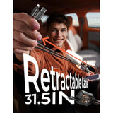 69W Retractable 4-in-1 Fast Car Charger for iPhone, Galaxy, Pixel, USB-C