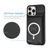 Battery Case For Iphone 16 Pro Max, Enhanced 12000Mah Portable Protective Wireless Charging Case Support Carplay Compatible With Iphone 16 Pro Max (6.9 Inch) Rechargeable Battery Charger Case (Black)