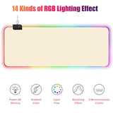 Rgb Large Gaming Mouse Pad, Extended Mouse Pad With 14 Lighting Modes, Superior Micro-Weave Cloth, Non-Slip Base, 800 X 300Mm / 31.5 × 11.8 In (Milk Tea)