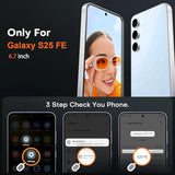 for Galaxy S25 FE Case with HD Screen Protector, Military-Grade Shockproof & Dual-Layer Protection, Anti-Slip Grip Design Phone Case, Black