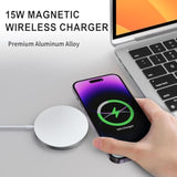 15W Magnetic Wireless Charger With 20W Usb C Wall Charger Block, 5Ft Fast Charging Pad For Iphone 16 15 14 13 12 Plus Pro Max & Airpods 2 3 Pro, Slim Lightweight Portable Magnet Quick Charger, Silver