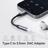 USB C to 3.5mm Audio Adapter, Type C to Headphone Aux Jack, 24bit/96kHz HiFi DAC Digital Audio Converter Compatible with iPhone 17 16 Galaxy S25 S24