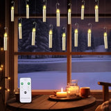 Floating Candles With Remote Control, Thanksgiving Christmas Decoration 20Pcs Flickering Magic Hanging Flameless Candles With Clips/Hooks, Fall Table Decor Home Room Birthday Party Anniversaries