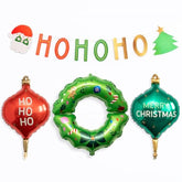 Merry Christmas Banner | Christmas Balloons Santa Ornament Balloons | Christmas Decoration For Xmas Party Supplies | Xmas Indoor Hanging For Home & Party Decorations