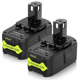 18V 6.0Ah Lithium Battery Compatible With Ryobi 18 Volt Cordless Power Tools Battery One+ P108 P102 P103 P104 P105 P107 P106 P221 Bpl18151 (2 Packs)