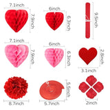 Valentines Day Decorations Set - 25 Pcs Valentine Decorations Kit With Be Mine Love Heart Xo Garlands Banner Hanging Swirls Valentines Decor For Home Office Wedding Anniversary Birthday Party Supplies