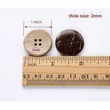 Coconut Shell Buttons Size 1 Inch (25Mm) 4 Holes Coconut Button For Ga