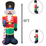 2 Packs 8Ft Nutcracker Soldier Christmas Inflatable Porch Decor Yard Inflatable For Outdoor Decor/Yard/Garden/Lawn (Red&