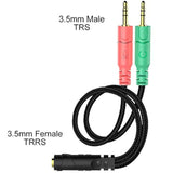 Headset And Microphone Splitter Cable For Pc Audio Jack Headphones Adapter Convertors 3.5Mm Female To Dual Male For Computer Simultaneously Y Splitter